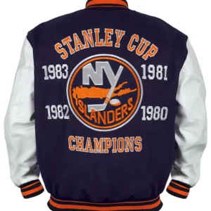 NY Islanders Championship Varsity Jacket Back Look