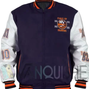 NY Islanders Championship Varsity Jacket Front Look