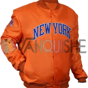 NY Knicks Orange Satin Jacket right