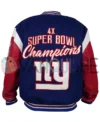 New York Giants Super Bowl Varsity Jacket back