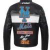 New York Mets Black Leather Jacket