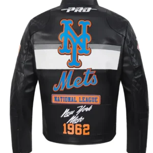 New York Mets Black Leather Jacket