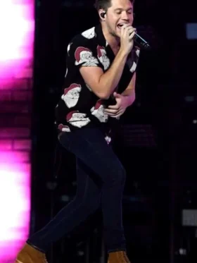 Niall Horan Santa Claus Printed Shirt Front Look