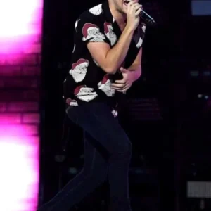 Niall Horan Santa Claus Printed Shirt Front Look