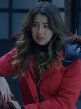 Nichole Sakura The Finnish Line 2024 Red Hooded Jacket