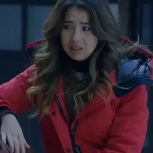 Nichole Sakura The Finnish Line 2024 Red Hooded Jacket