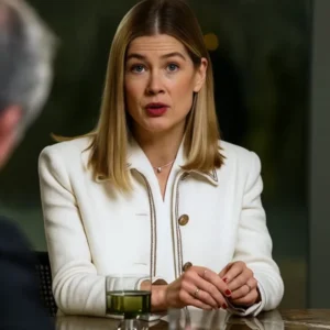 Now You See Me 3 Rosamund Pike White Jacket Front