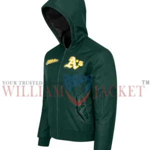 Oakland Athletics Historic L-2B Green Hooded Bomber Jacket left