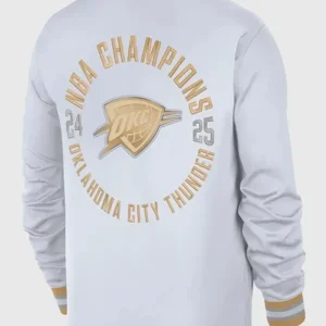 Oklahoma City Thunder 2025 Finals Champions Banner Raising Ceremony Jacket Back Look