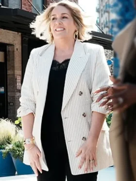 On Brand with Jimmy Fallon Emily Trent Stripe Blazer Side