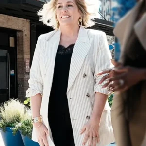 On Brand with Jimmy Fallon Emily Trent Stripe Blazer Side