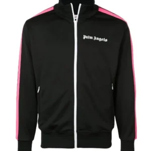 Palm Angels Black and Pink Track Jacket Back