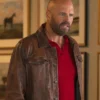 Peacemaker S02 David Denman Brown Leather Jacket Front