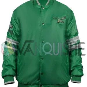 Philadelphia Eagles Green Satin Jacket front