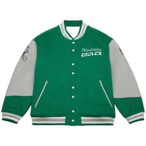Philadelphia Eagles Green Varsity Jacket Logo