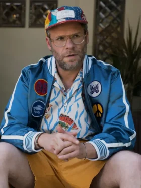 Platonic S02 Seth Rogen Blue Bomber Jacket Front