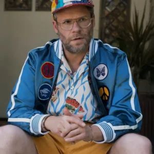 Platonic S02 Seth Rogen Blue Bomber Jacket Front