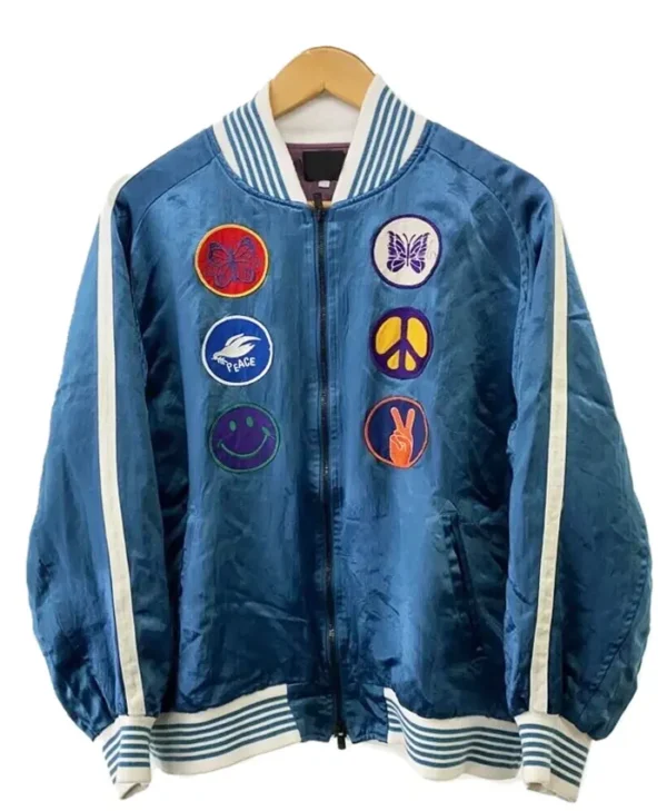 Platonic S02 Seth Rogen Blue Bomber Jacket Back