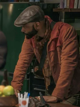 Play Dirty LaKeith Stanfield Brown Suede Leather Jacket