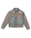 Pop the Balloon Live S1 Denim Splatter Jacket Front Look