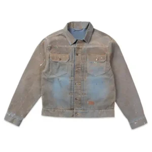 Pop the Balloon Live S1 Denim Splatter Jacket Front Look