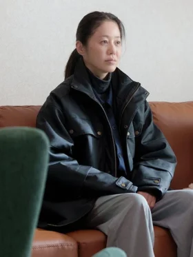 Queen Mantis S01 Go Hyun-jung Black Leather Jacket