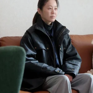 Queen Mantis S01 Go Hyun-jung Black Leather Jacket