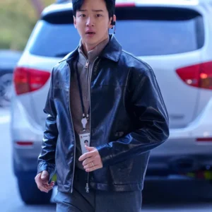 Queen Mantis S01 Jang Dong-yoon Black Leather Jacket Side