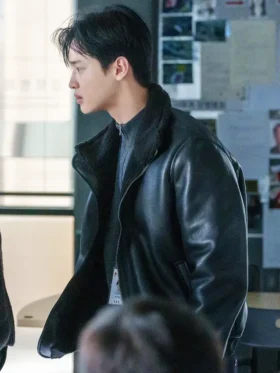 Queen Mantis S01 Jang Dong-yoon Shearling Leather Jacket Back