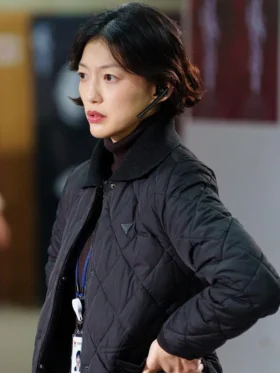Queen Mantis S01 Lee El Black Quilted Jacket Side
