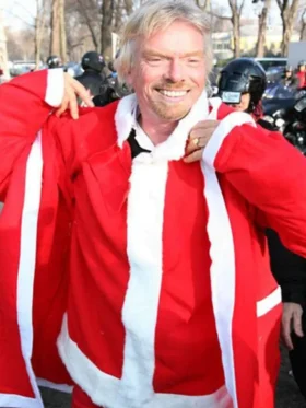 Richard Branson Christmas Coat Front look