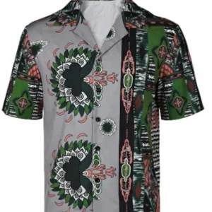 Shop the Official Dalton Look: Jake Gyllenhaal's 'Road House' Green Printed Shirt Front Look