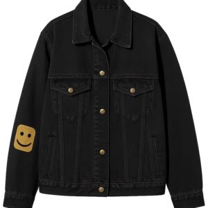 Ronda Rousey Black Denim Jacket Front Look