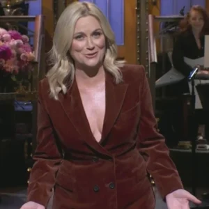 SNL Amy Poehler Maroon Blazer Front