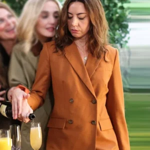 SNL Audrey Plaza Brown Blazer Side