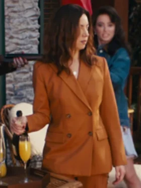 SNL Audrey Plaza Brown Blazer Front