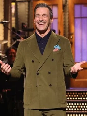 SNL Jon Hamm Green Blazer Front