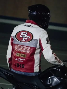 San Francisco 49ers Moto Jacket Back Look