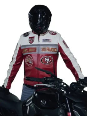 San Francisco 49ers Moto Jacket Front Look