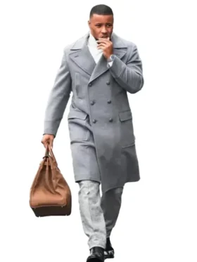 Saquon Barkley Grey Wool Coat Mens