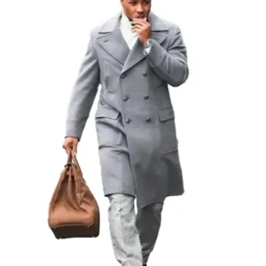 Saquon Barkley Grey Wool Coat Mens