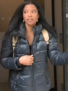 Satisfied Renée Elise Goldsberry Black Puffer Jacket