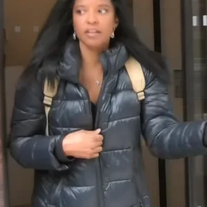 Satisfied Renée Elise Goldsberry Black Puffer Jacket