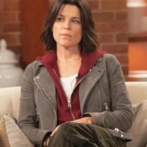 Scream 7 Neve Campbell Grey Suede Leather Jacket