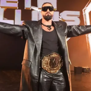 Seth Rollins Monday Night Raw Leather Coat Side