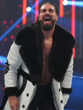 Seth Rollins White Leather Coat