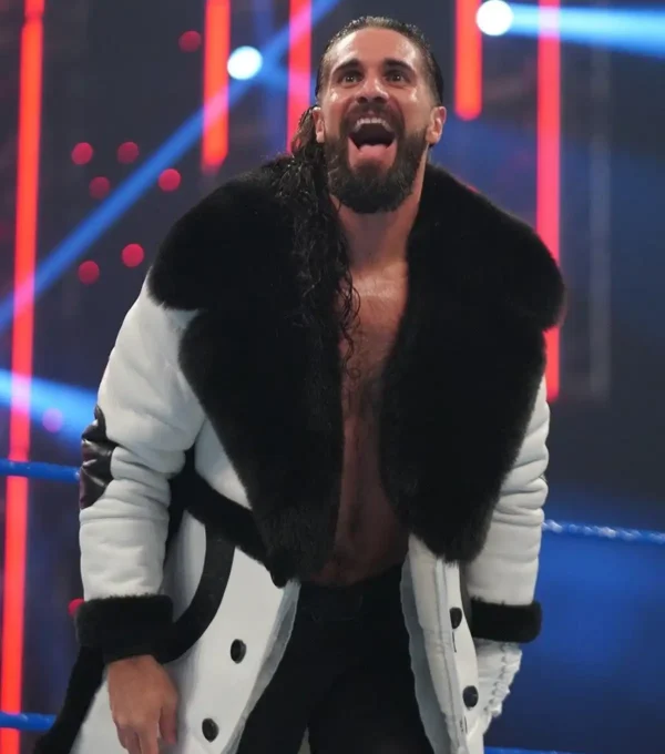 Seth Rollins White Leather Coat