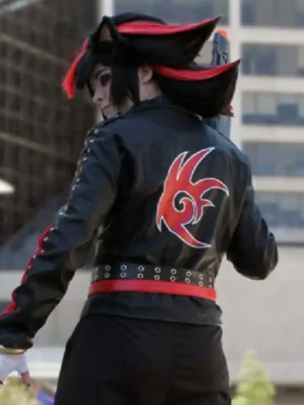 Shop the Masterpost Black & Red Leather Cosplay Jacket Back Look