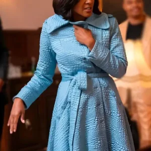 She the People 2025 Terri J. Vaughn Alligator Emboss Blue Coat