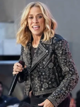 Sheryl Crow NBC Today Black Floral Jacket Side